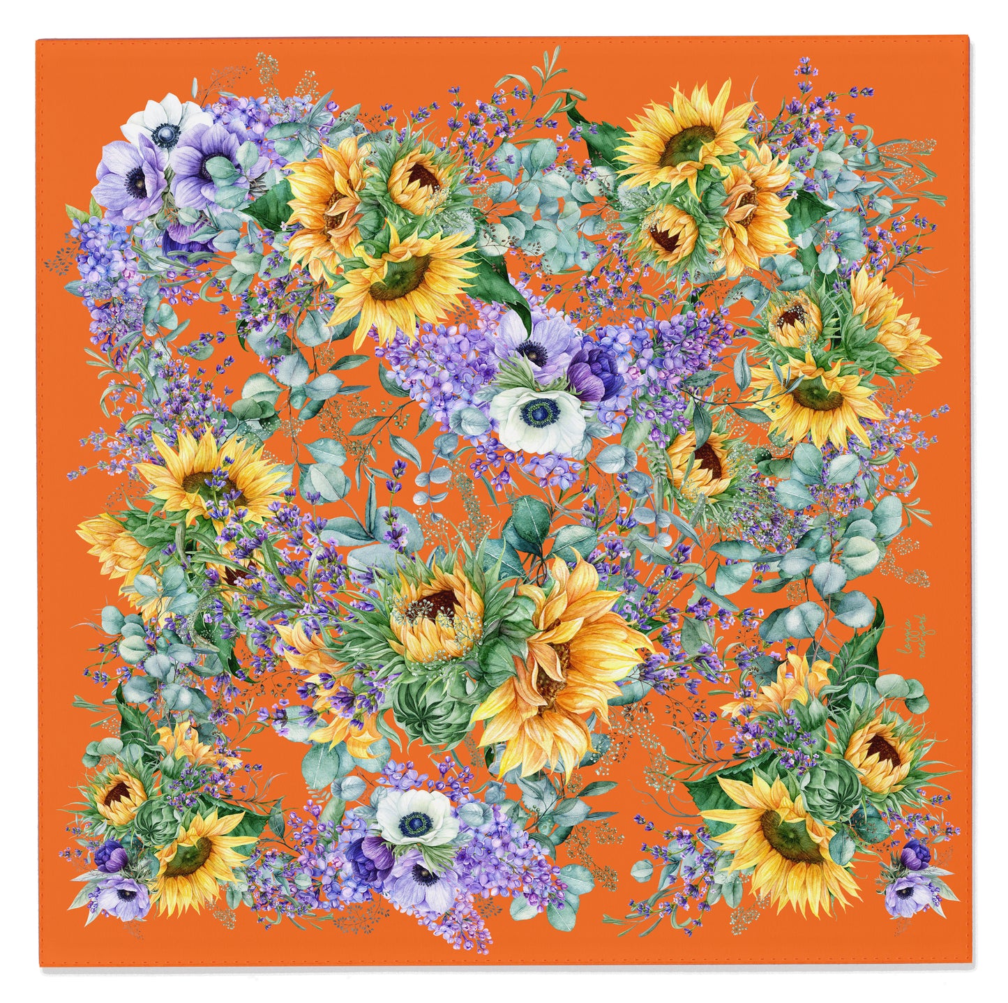 Sunflower with Lavender - Orange