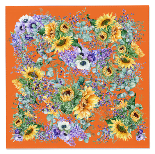 Sunflower with Lavender - Orange